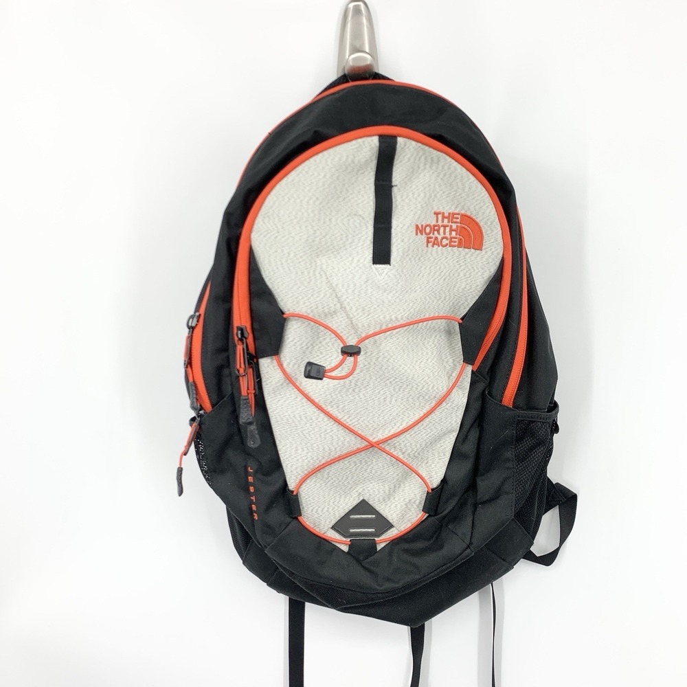 The North Face Backpack Jester Black Gray Red Laptop Pocket Travel